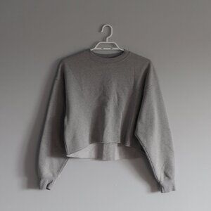 Wild Fable Women's Grey Sz XS Fleece‎ Cropped Crew Sweatshirt Sweater Top